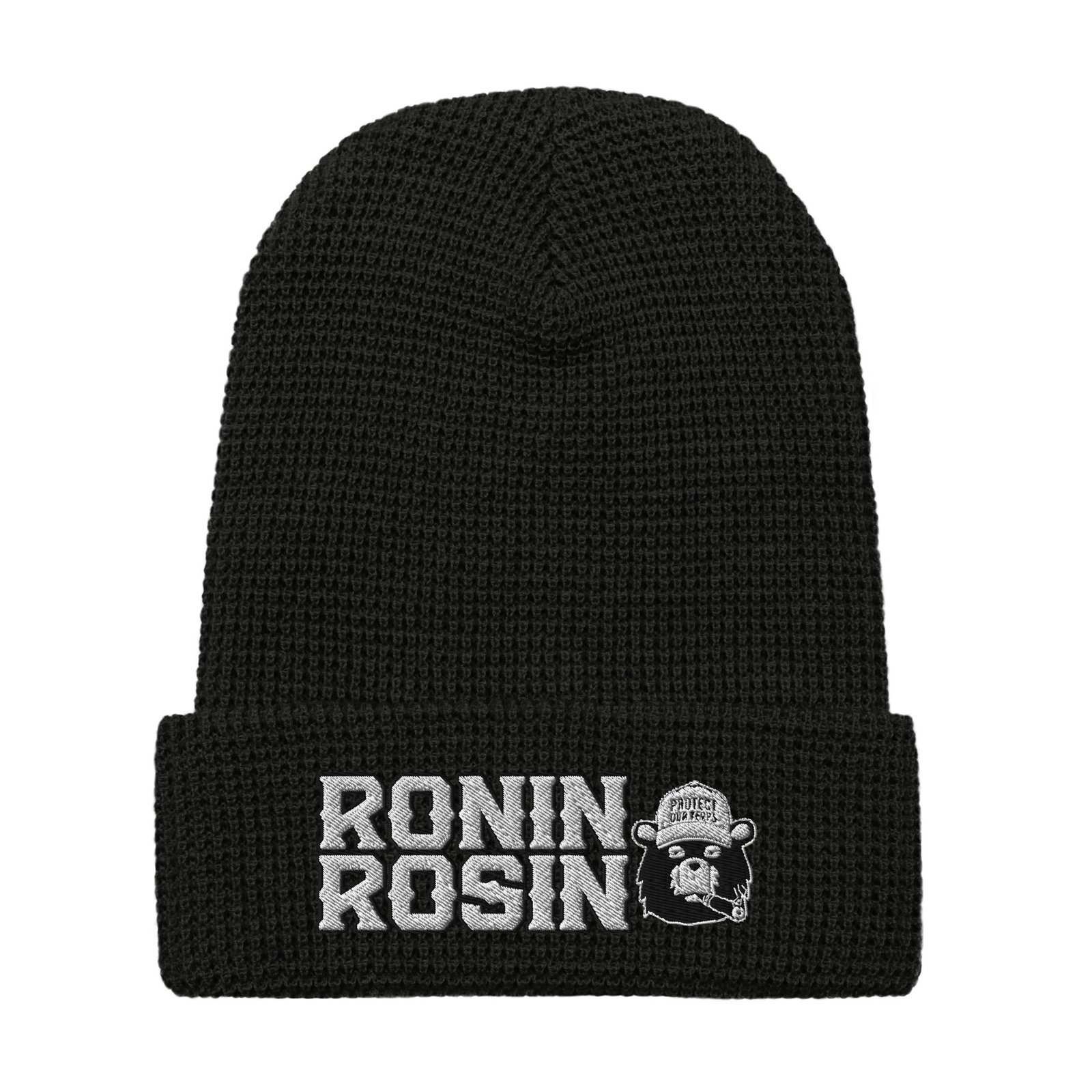 Protect Our Terps Black Embroidered Waffle beanie