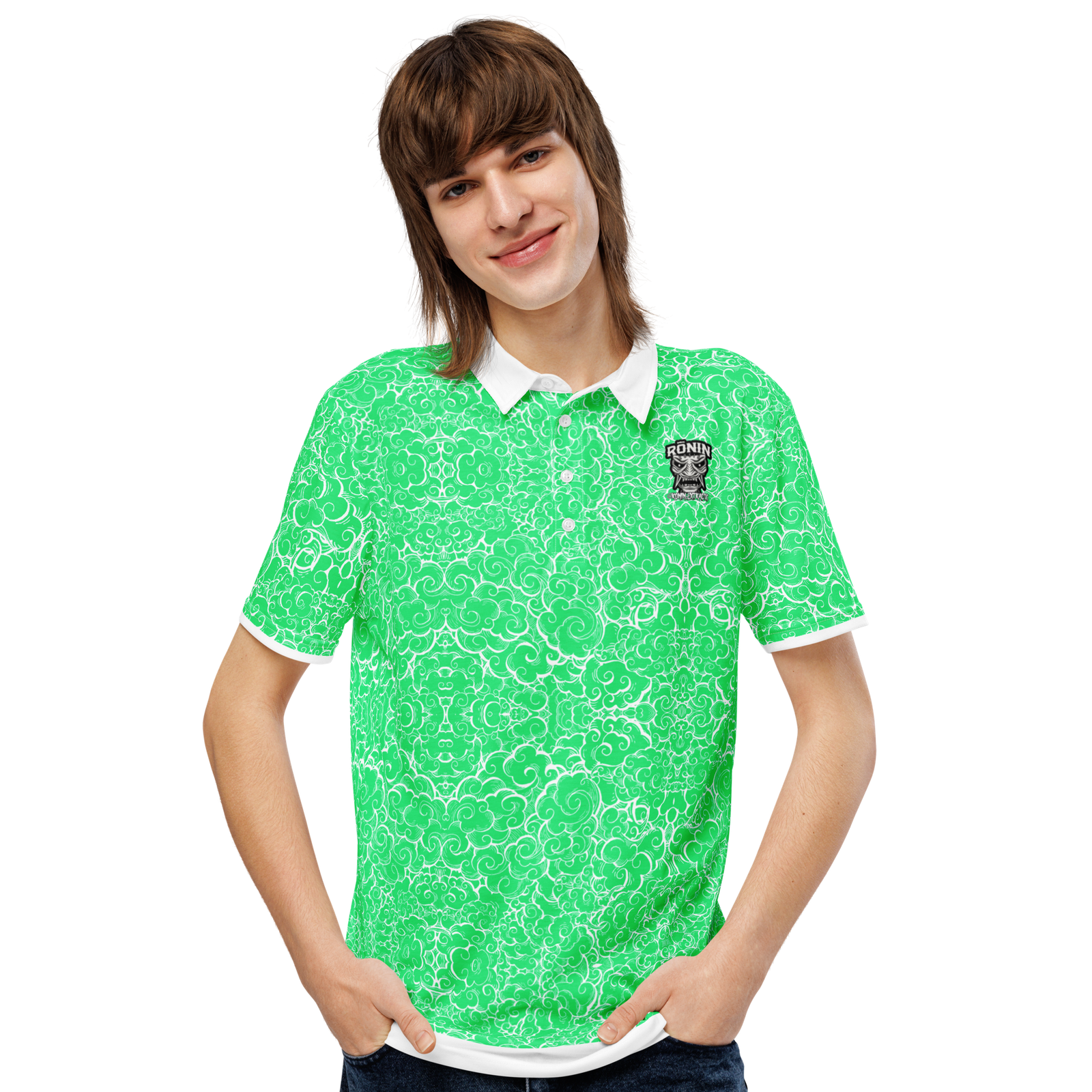 Green Clouds Unisex slim fit polo - Image 6